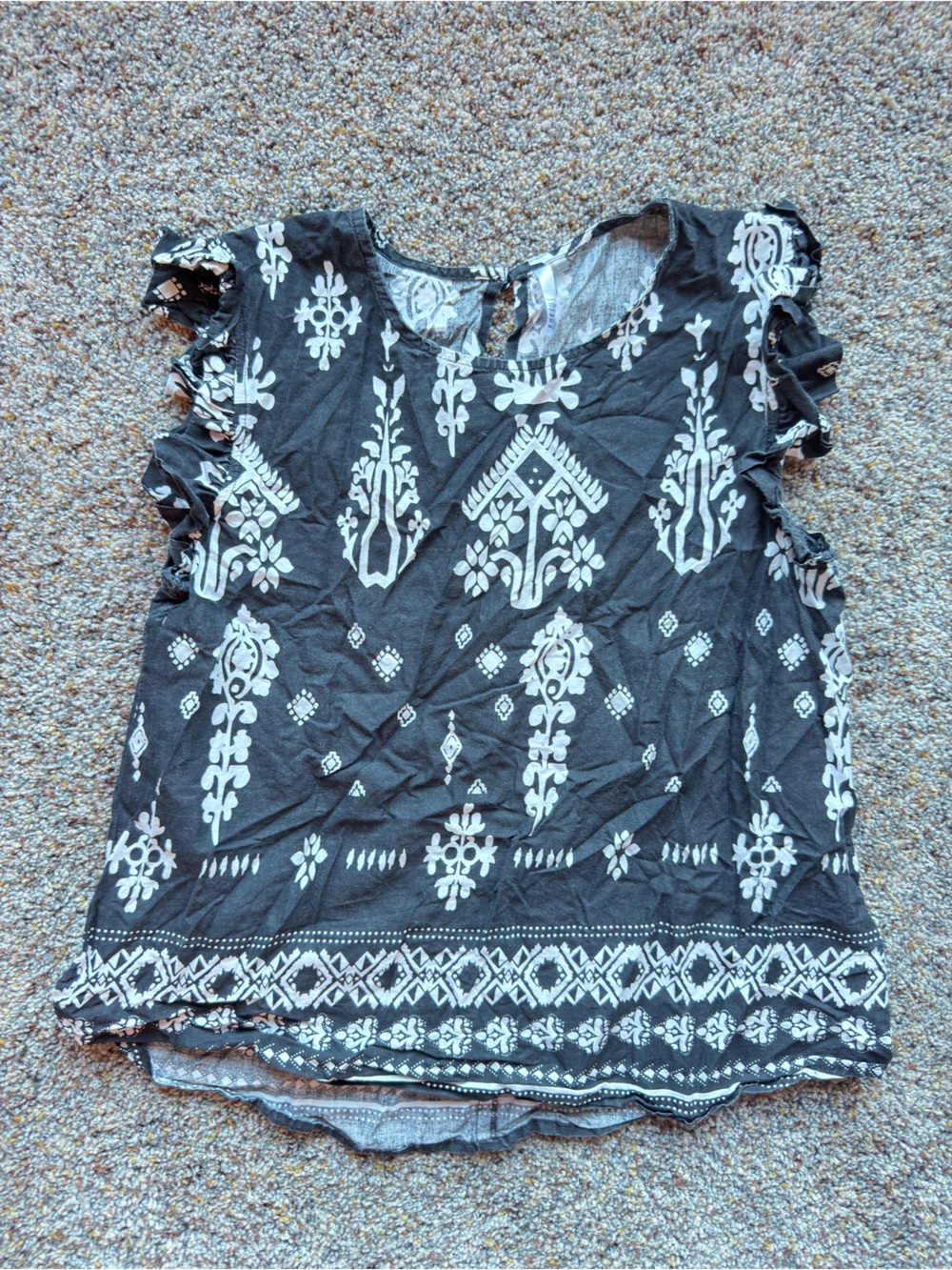 Kaktus Black Camisole with White Folk Embroidery
